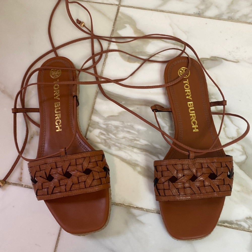 Tory Burch wrap sandals size 6.5 near perfect condition